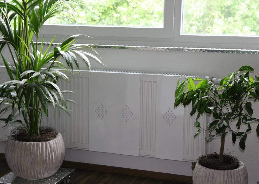 Szagato Heizkörperverkleidung 60 x 60cm Design Raute weiß (SET= 2 Stück) SZAGATO Heizungsverkleidung Verkleidung Heizkörper Abdeckung für Heizkörper