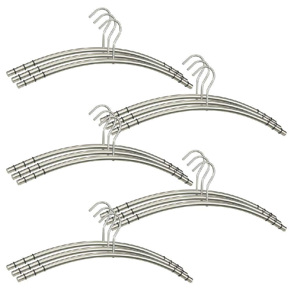Szagato Kleiderbügel Edelstahl VE=15 Stück SZAGATO Edelstahl Kleiderbügel modern Hosenbügel Design Kleiderbügel Metall Hänger Garderobenbügel hochwertig