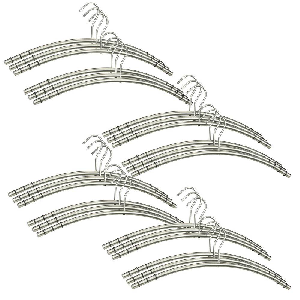 Szagato Kleiderbügel Edelstahl VE=24 Stück SZAGATO Edelstahl Kleiderbügel modern Hosenbügel Design Kleiderbügel Metall Hänger Garderobenbügel hochwertig