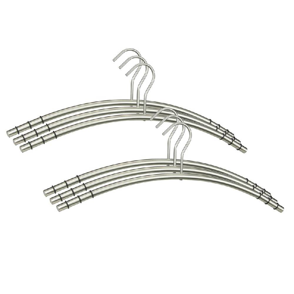 Szagato Kleiderbügel Edelstahl VE=6 Stück SZAGATO Edelstahl Kleiderbügel modern Hosenbügel Design Kleiderbügel Metall Hänger Garderobenbügel hochwertig Begrenzt auf 3 Tage