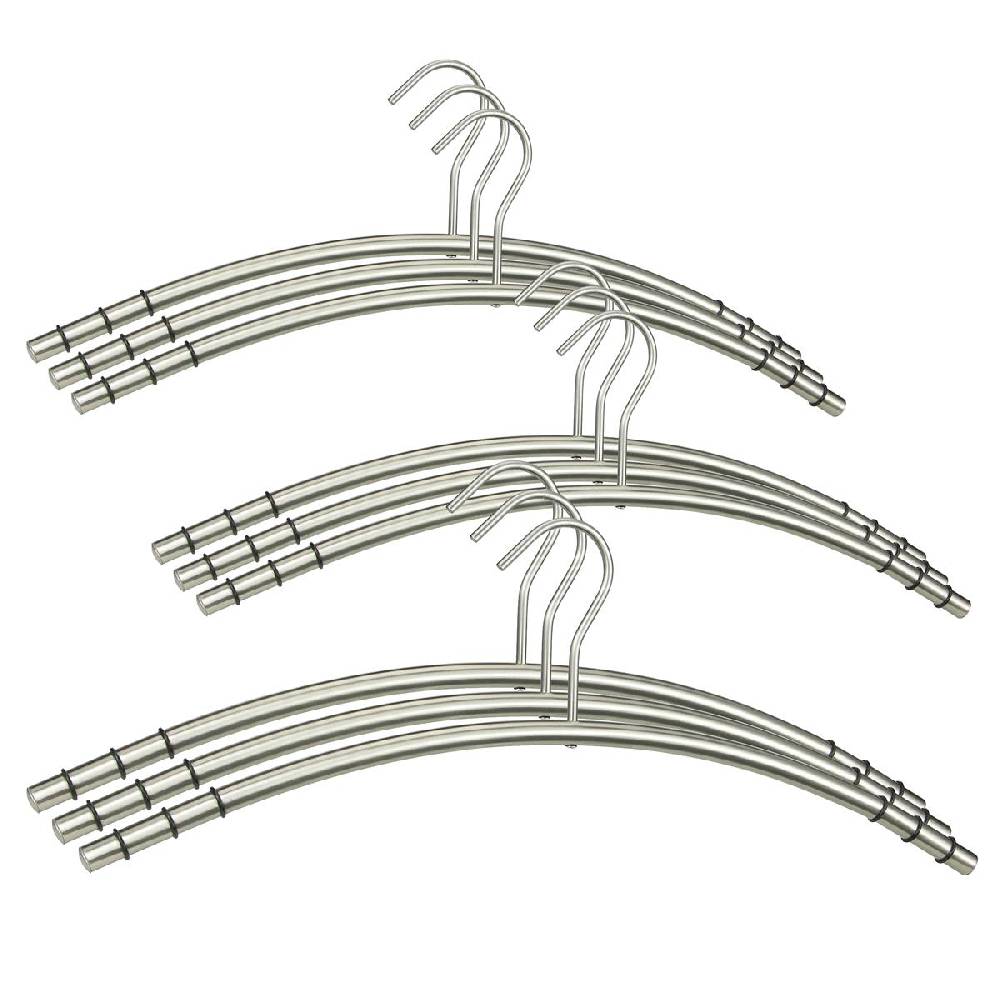Szagato Kleiderbügel Edelstahl VE=9 Stück SZAGATO Edelstahl Kleiderbügel modern Hosenbügel Design Kleiderbügel Metall Hänger Garderobenbügel hochwertig