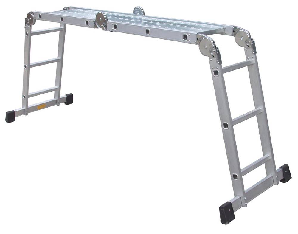 Szagato Mehrzweckleiter 4x3 Stufen 330cm mit Plattform ALU SZAGATO Arbeitsleiter ALU Multifunktions-Leiter Gelenkleiter mit Plattsform 3in1 Mehrzweckleiter zollfrei