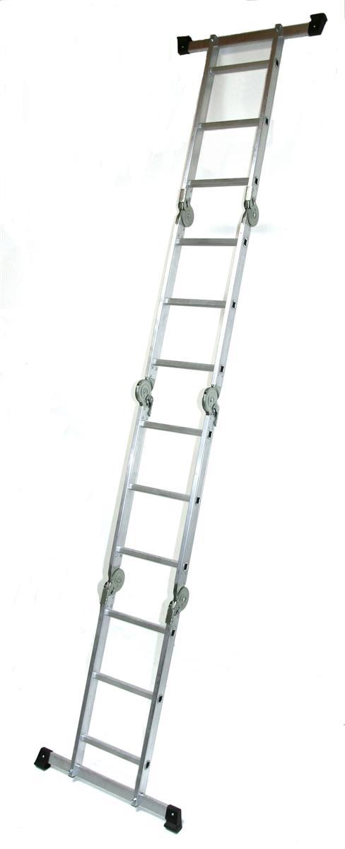 Szagato Mehrzweckleiter 4x3 Stufen 330cm mit Plattform ALU SZAGATO Arbeitsleiter ALU Multifunktions-Leiter Gelenkleiter mit Plattsform 3in1 Mehrzweckleiter zollfrei