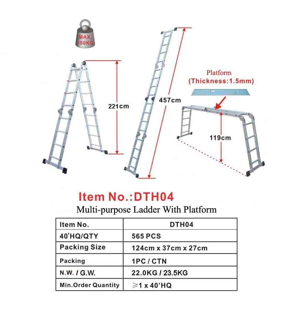 Szagato Mehrzweckleiter 4x4 Stufen 460cm ALU SZAGATO Arbeitsleiter ALU Multifunktions-Leiter Gelenkleiter 3in1 Mehrzweckleiter Vielzweckleiter 50% Rabatt für begrenzte Zeit