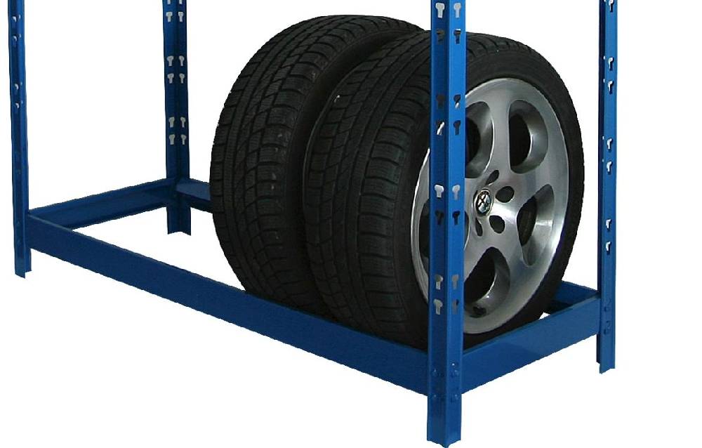 Szagato Reifenregal Felgenregal SZAGATO 180x130x50cm blau 1 Boden 8 Reifen bis 22 Zoll 120kg/Boden Räderregal Räderregale Regal Felgen in Garage Garagenregal Großer Ausverkauf