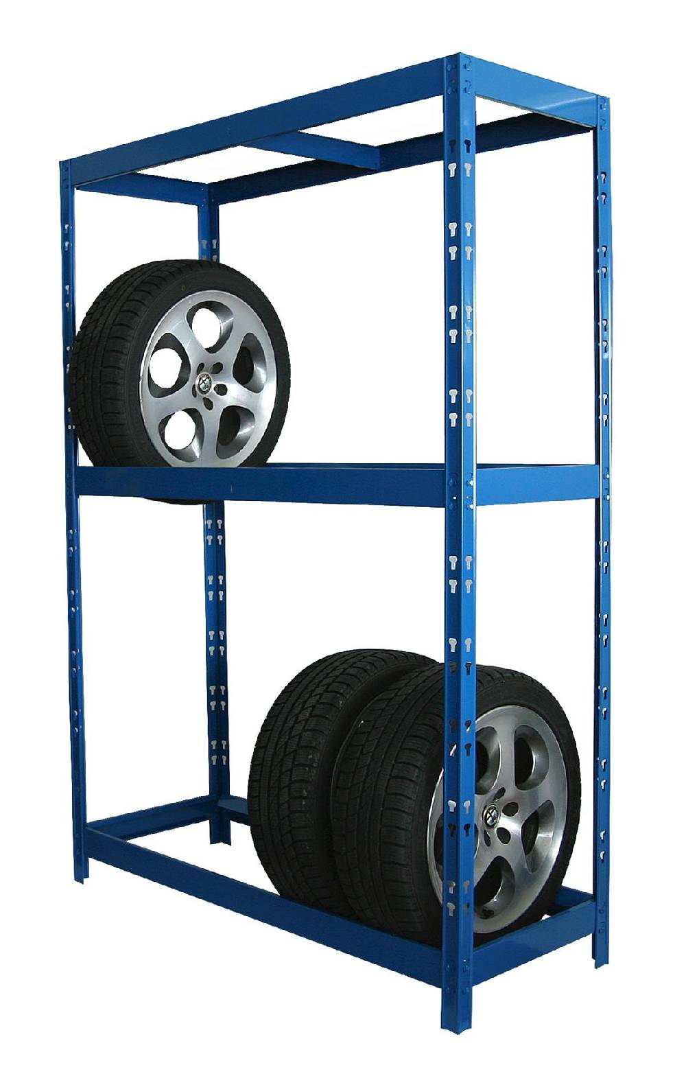 Szagato Reifenregal Felgenregal SZAGATO 180x130x50cm blau 12 Reifen bis 22 Zoll 120kg/Boden Räderregal Räderregale Regal Felgen in Garage Keller Garagenregal