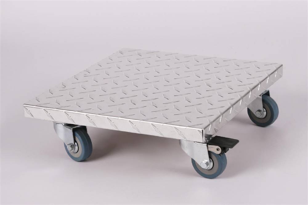 Szagato Rollbrett Pflanzenroller 30x30cm ALU 150kg PU-Rolle + Bremse SZAGATO Made in Germany Blumenuntersetzer Möbelroller Blumenroller Transportroller