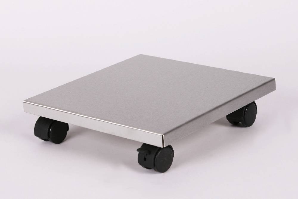 Szagato Rollbrett Pflanzenroller 30x30cm Edelstahl 100kg Bürorollen + Bremse SZAGATO Made in Germany Blumenuntersetzer Möbelroller Outdoor Blumenroller Cyber Monday