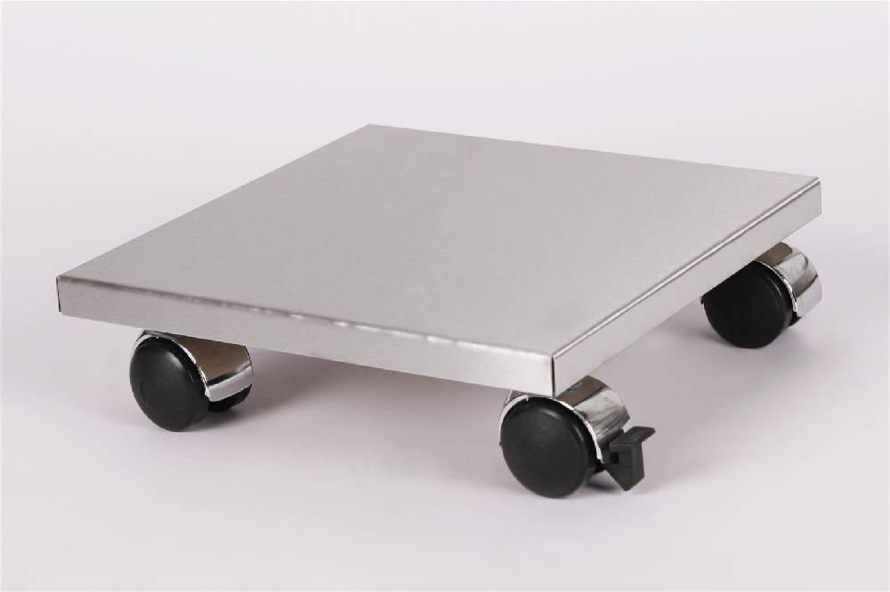 Szagato Rollbrett Pflanzenroller 30x30cm Edelstahl 120kg Chromrollen + Bremse SZAGATO Made in Germany Blumenuntersetzer Möbelroller Outdoor Blumenroller Weihnachtsangebot