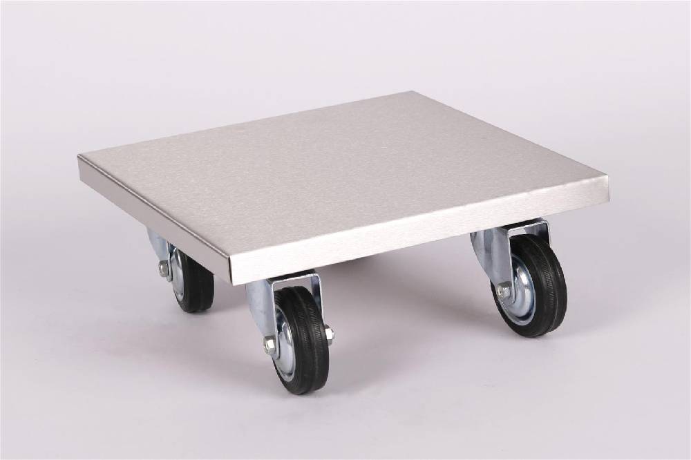 Szagato Rollbrett Pflanzenroller 30x30cm Edelstahl 150 kg PU-Rolle SZAGATO Made in Germany Blumenuntersetzer Möbelroller Outdoor Blumenroller Transportroller Osterangebot