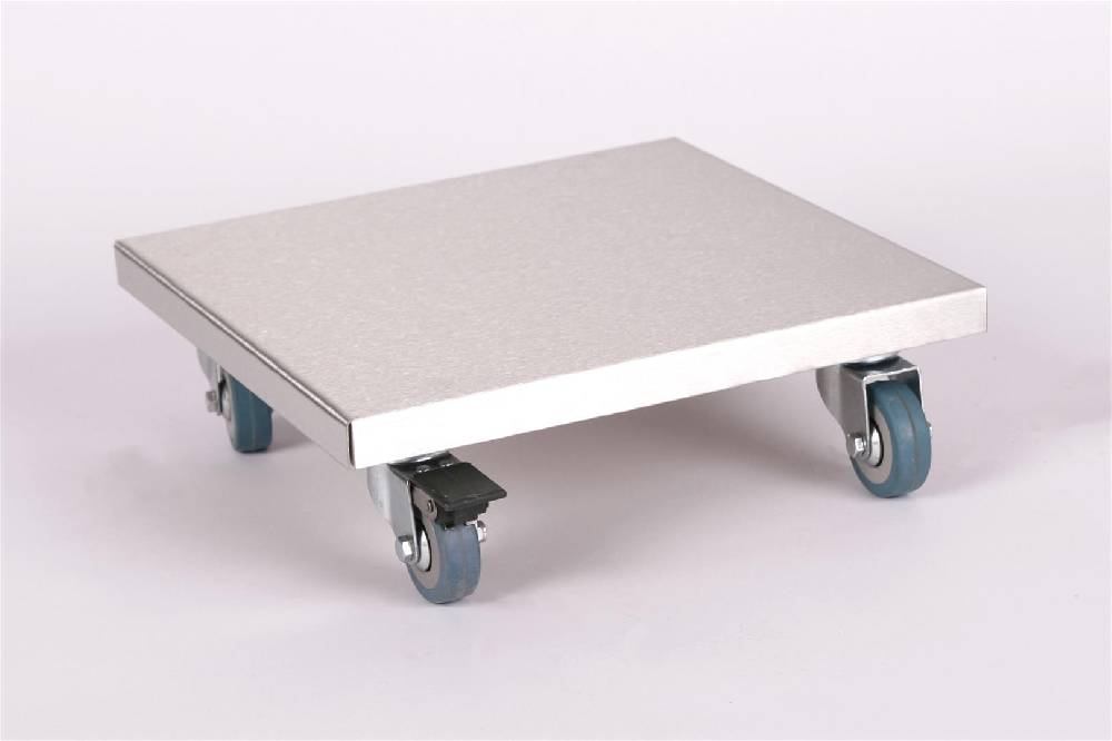 Szagato Rollbrett Pflanzenroller 30x30cm Edelstahl 150kg PU-Rolle + Bremse SZAGATO Made in Germany Blumenuntersetzer Möbelroller Outdoor Blumenroller Muttertagsangebot