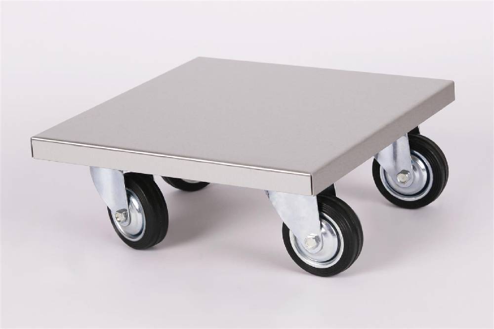 Szagato Rollbrett Pflanzenroller 30x30cm Edelstahl 200kg große Rollen SZAGATO Made in Germany Blumenuntersetzer Möbelroller Blumenroller Transportroller Vatertagsangebot