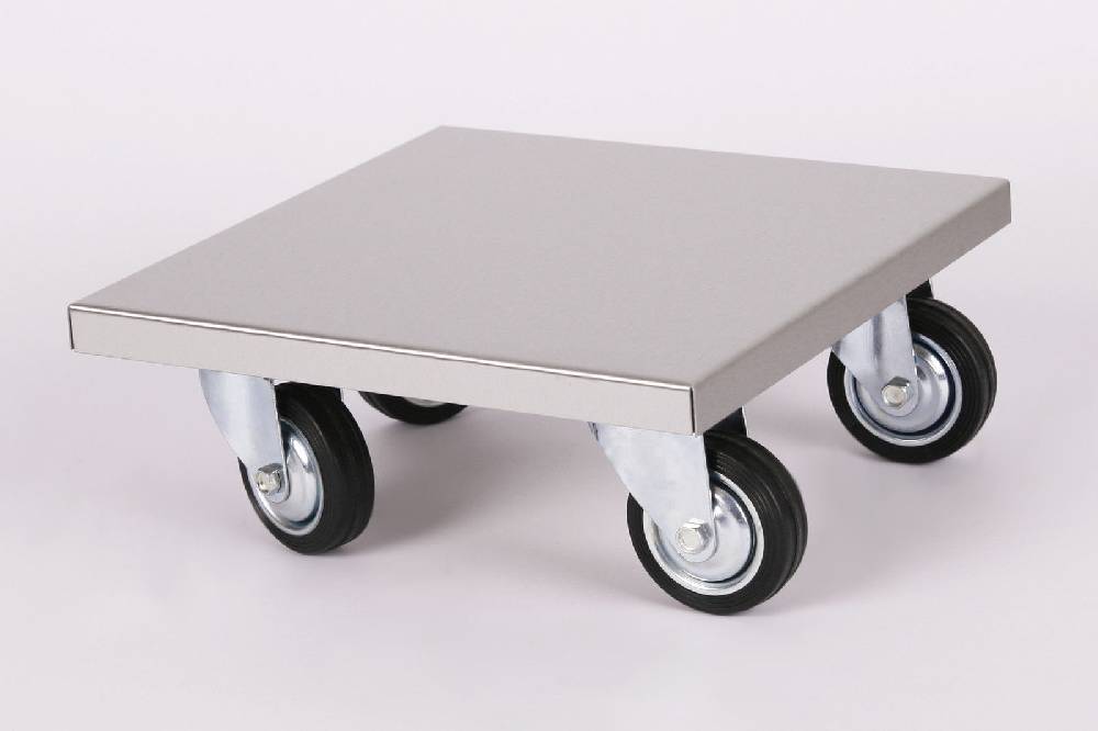 Szagato Rollbrett Pflanzenroller 30x30cm Edelstahl 200kg große Rollen SZAGATO Made in Germany Blumenuntersetzer Möbelroller Blumenroller Transportroller Vatertagsangebot