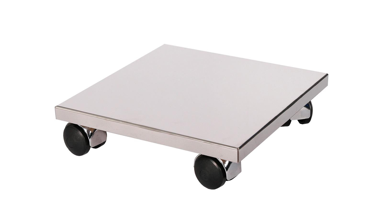 Szagato Rollbrett Pflanzenroller 30x30cm Edelstahl Hochglanz 120kg Chrom SZAGATO Möbelroller Möbelhund Pflanzenroller Outdoor Blumenroller Blumenuntersetzer