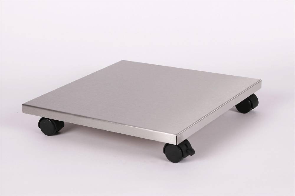 Szagato Rollbrett Pflanzenroller 40x40cm Edelstahl 100 kg Bürorollen + Bremse SZAGATO Made in Germany Blumenuntersetzer Möbelroller Outdoor Blumenroller