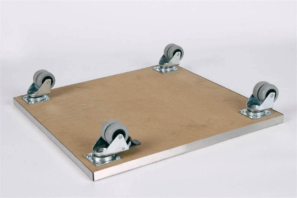 Szagato Rollbrett Pflanzenroller 40x40cm Edelstahl 300kg Doppelrollen + Bremse SZAGATO Made in Germany Blumenuntersetzer Möbelroller Outdoor Blumenroller Saisonale Angebote