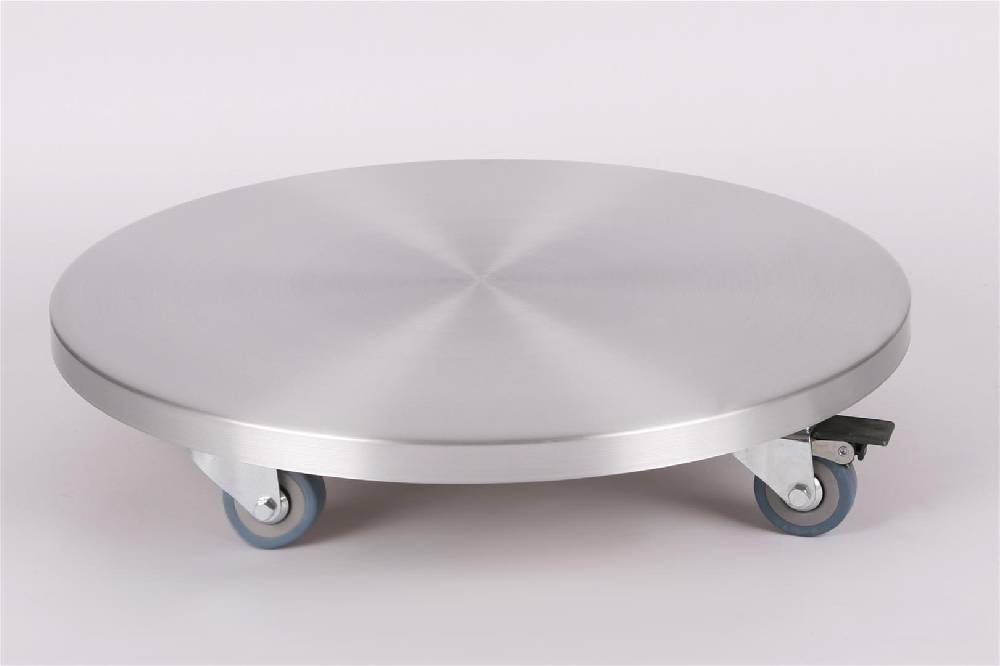 Szagato Rollbrett Pflanzenroller Ø46cm ALU 150 kg PU-Rolle +Bremse SZAGATO Made in Germany Blumenuntersetzer Möbelroller Outdoor Blumenroller Transportroller