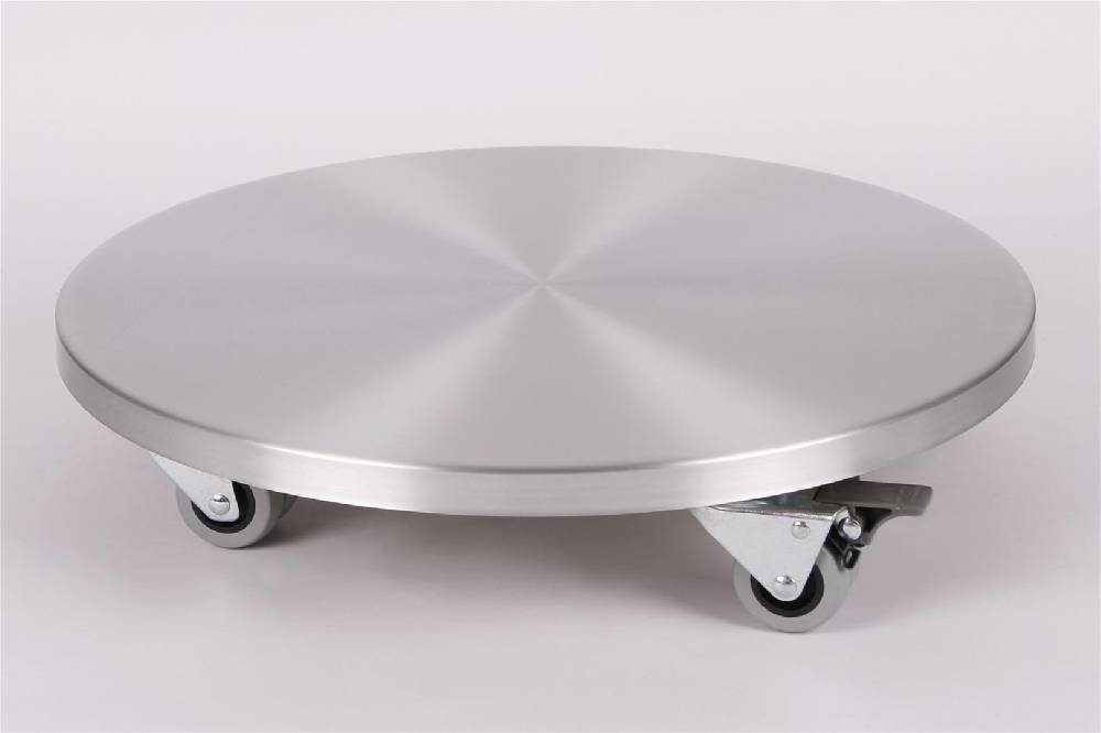 Szagato Rollbrett Pflanzenroller Ø46cm ALU 300kg Doppelrollen + Bremse SZAGATO Made in Germany Blumenuntersetzer Möbelroller Blumenroller Transportroller
