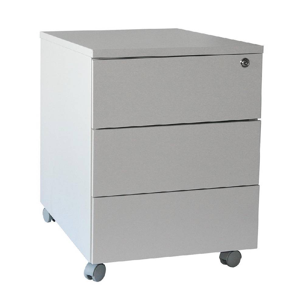 Szagato Rollcontainer Stahl Eco 3 Schubladen 53x40x59cm lichtgrau SZAGATO Bürocontainer Schreibtisch UnterschrankRollcontainers Rollcontainer Büro