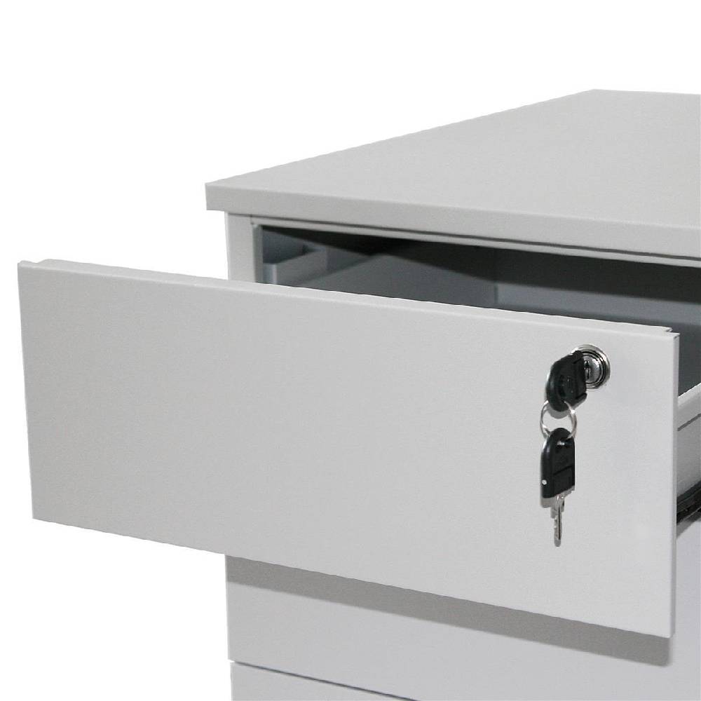 Szagato Rollcontainer Stahl Eco 3 Schubladen 53x40x59cm lichtgrau SZAGATO Bürocontainer Schreibtisch UnterschrankRollcontainers Rollcontainer Büro Tiefpreis