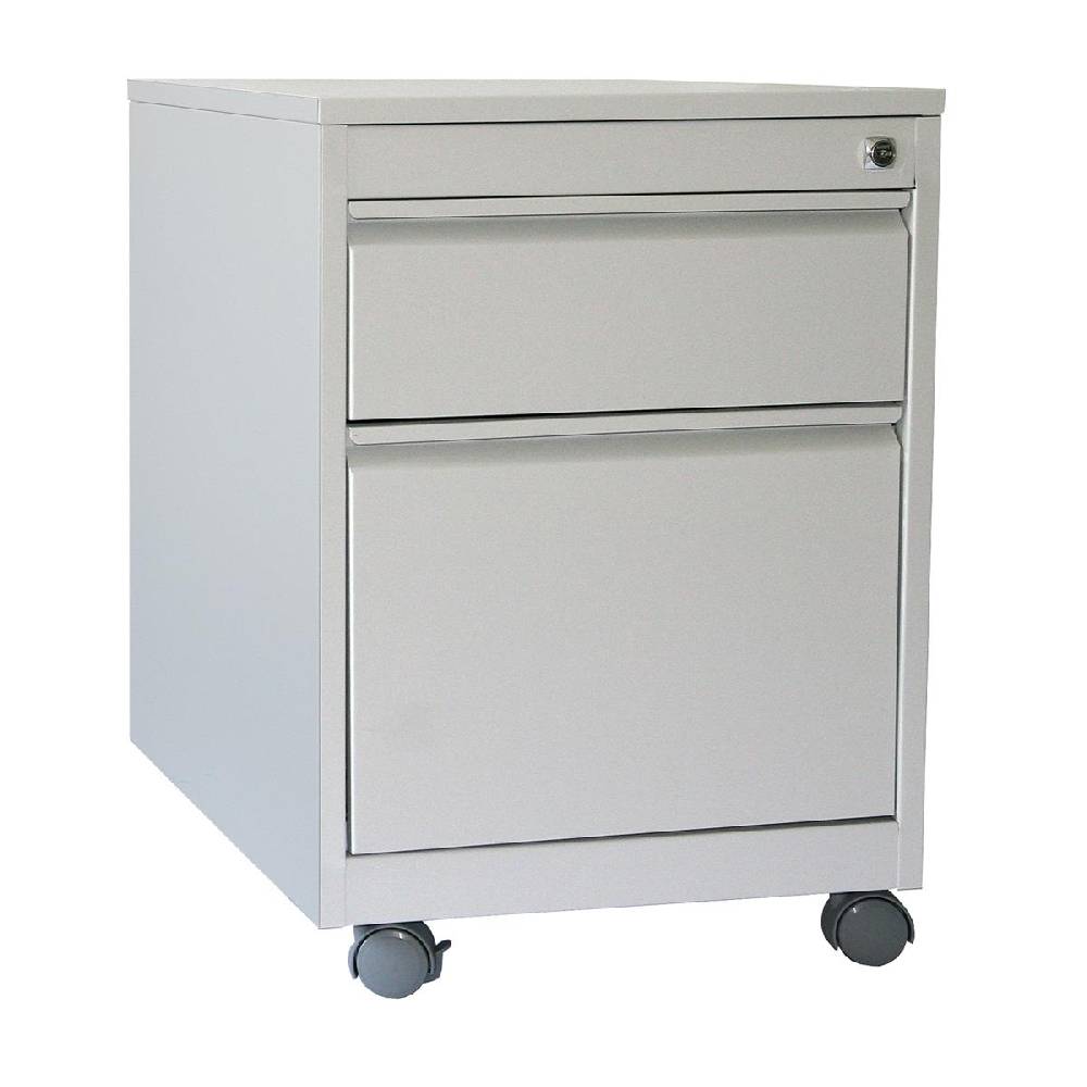 Szagato Rollcontainer Stahl Profi 2 Schubladen HxBxT 60x46x60cm lichtgrau SZAGATO Bürocontainer Schreibtisch Unterschrank Rollcontainers Rollcontainer Büro