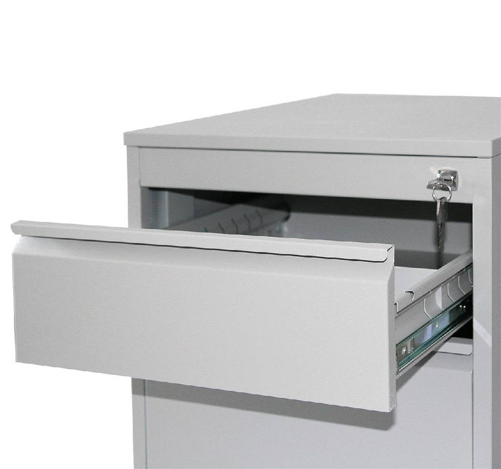 Szagato Rollcontainer Stahl Profi 2 Schubladen HxBxT 60x46x60cm lichtgrau SZAGATO Bürocontainer Schreibtisch Unterschrank Rollcontainers Rollcontainer Büro Super Sparpreis