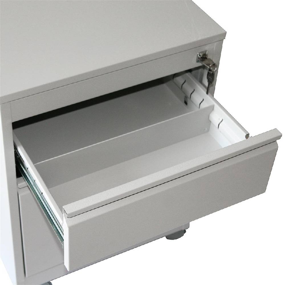Szagato Rollcontainer Stahl Profi 2 Schubladen HxBxT 60x46x60cm lichtgrau SZAGATO Bürocontainer Schreibtisch Unterschrank Rollcontainers Rollcontainer Büro Super Sparpreis