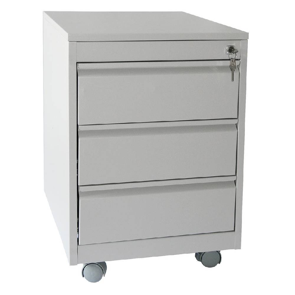 Szagato Rollcontainer Stahl Profi 3 Schubladen HxBxT 60x46x60cm lichtgrau SZAGATO Bürocontainer Schreibtisch UnterschrankRollcontainers Rollcontainer Büro Wochenangebot