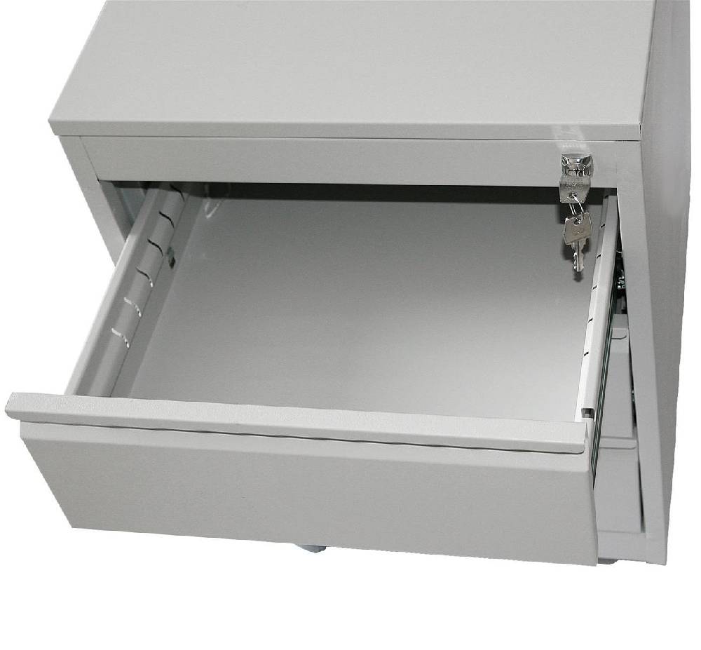 Szagato Rollcontainer Stahl Profi 3 Schubladen HxBxT 60x46x60cm lichtgrau SZAGATO Bürocontainer Schreibtisch UnterschrankRollcontainers Rollcontainer Büro Wochenangebot