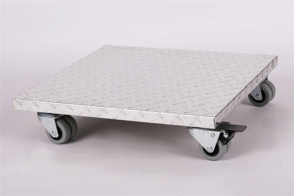 Szagato Rollbrett Pflanzenroller 50x50cm ALU 300kg Doppelrollen + Bremse SZAGATO Made in Germany Blumenuntersetzer Möbelroller Blumenroller Transportroller