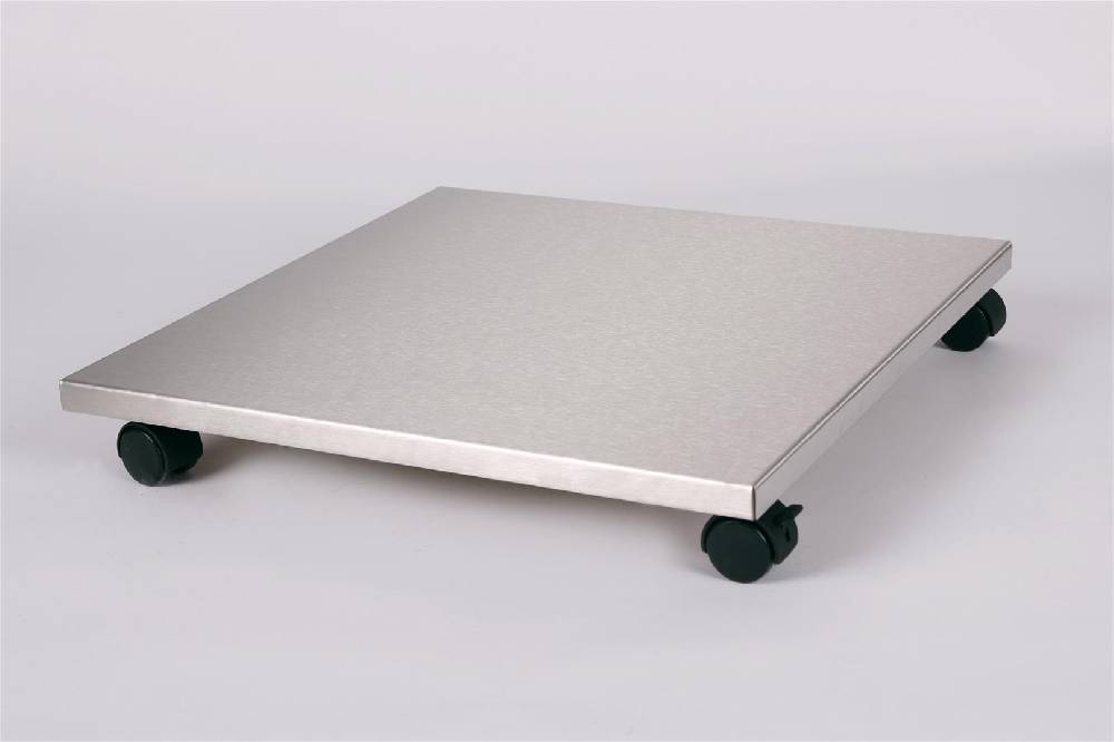 Szagato Rollbrett Pflanzenroller 50x50cm Edelstahl 100kg Bürorollen + Bremse SZAGATO Made in Germany Blumenuntersetzer Möbelroller Outdoor Blumenroller