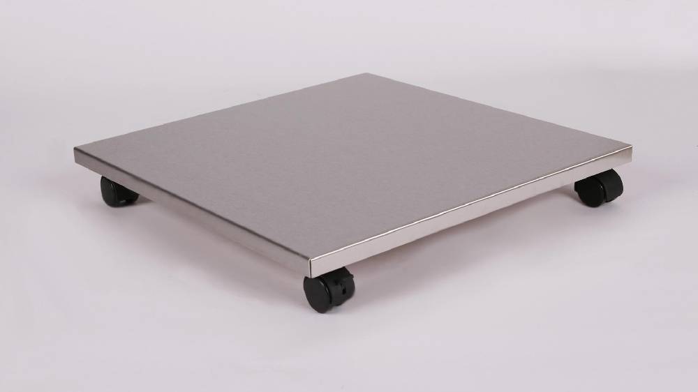 Szagato Rollbrett Pflanzenroller 50x50cm Edelstahl 100kg Bürorollen + Bremse SZAGATO Made in Germany Blumenuntersetzer Möbelroller Outdoor Blumenroller Kostenloser Versand international