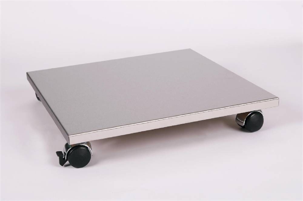 Szagato Rollbrett Pflanzenroller 50x50cm Edelstahl 120kg Chromrollen + Bremse SZAGATO Made in Germany Blumenuntersetzer Möbelroller Outdoor Blumenroller Fabrikladen