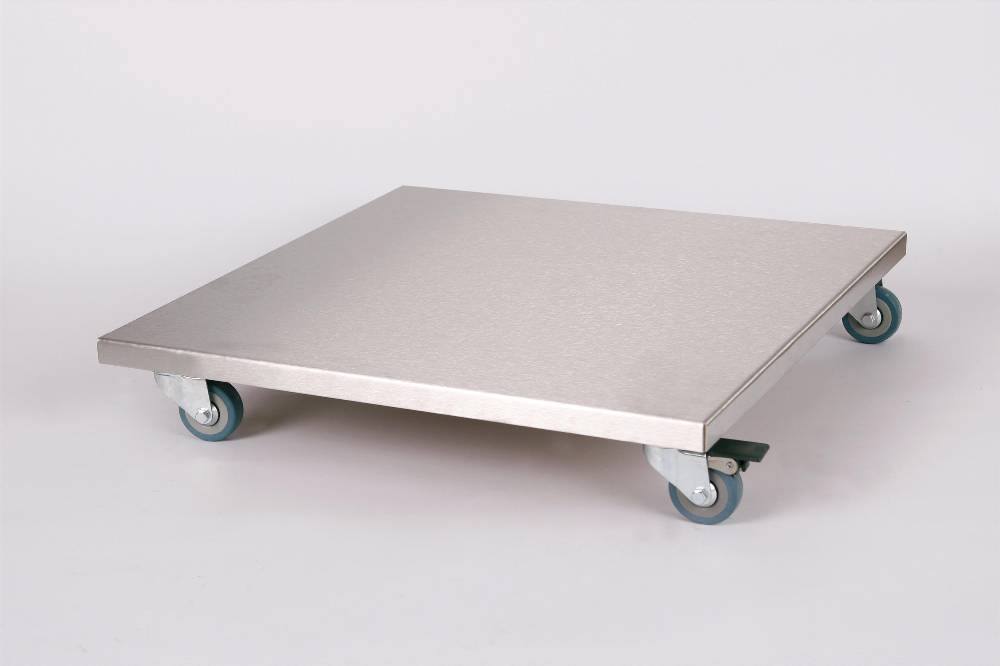 Szagato Rollbrett Pflanzenroller 50x50cm Edelstahl 150 kg PU-Rolle SZAGATO Made in Germany Blumenuntersetzer Möbelroller Outdoor Blumenroller Transportroller Begrenzt auf 3 Tage