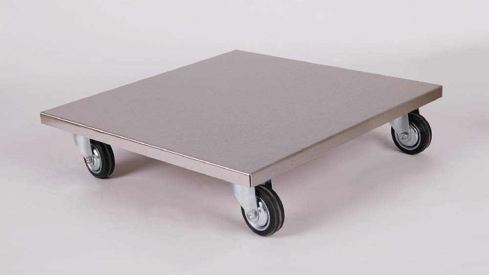 Szagato Rollbrett Pflanzenroller 50x50cm Edelstahl 200kg große Rollen SZAGATO Made in Germany Blumenuntersetzer Möbelroller Blumenroller Transportroller Black Friday Preise