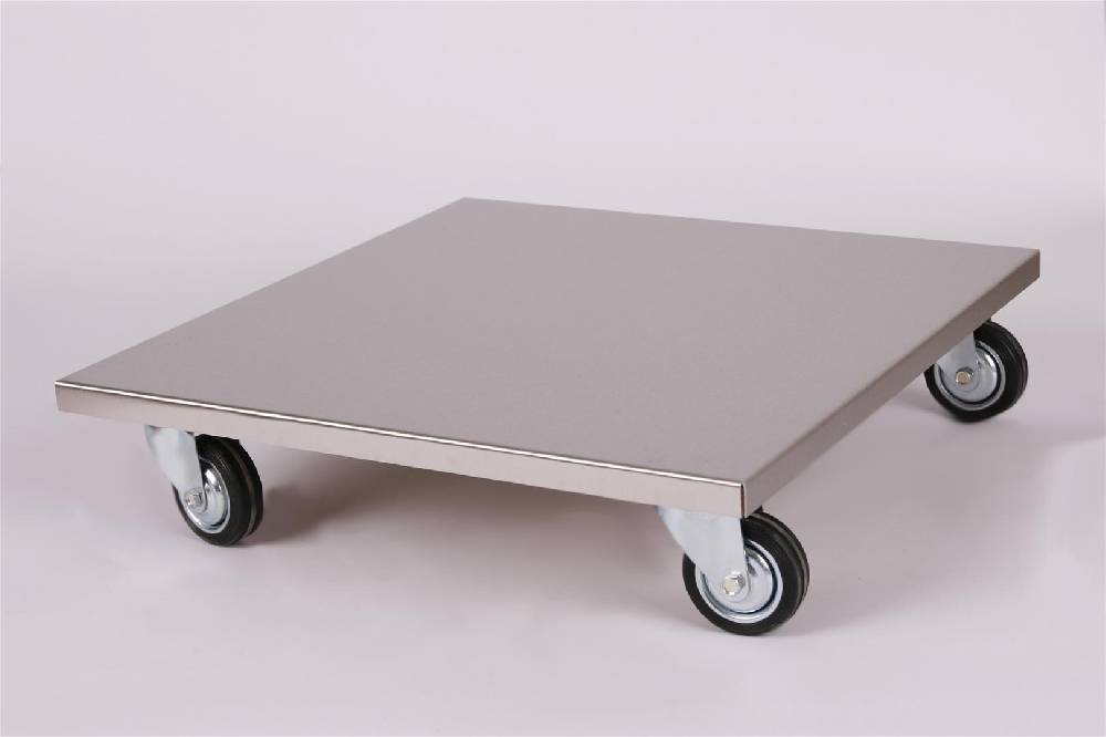 Szagato Rollbrett Pflanzenroller 50x50cm Edelstahl 200kg große Rollen SZAGATO Made in Germany Blumenuntersetzer Möbelroller Blumenroller Transportroller Black Friday Preise