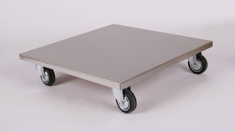 Szagato Rollbrett Pflanzenroller 50x50cm Edelstahl 200kg große Rollen SZAGATO Made in Germany Blumenuntersetzer Möbelroller Blumenroller Transportroller Black Friday Preise