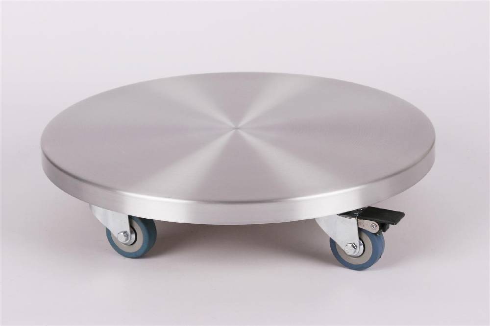 Szagato Rollbrett Pflanzenroller Ø40cm ALU 150 kg PU-Rolle +Bremse SZAGATO Made in Germany Blumenuntersetzer Möbelroller Outdoor Blumenroller Transportroller