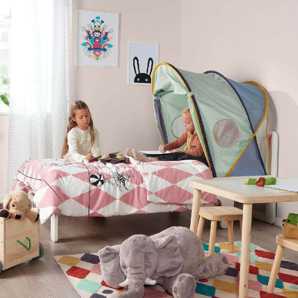 ﻿IKEA ELDFLUGA Baldachin blau/grün 70/80/90 Räumungsverkauf