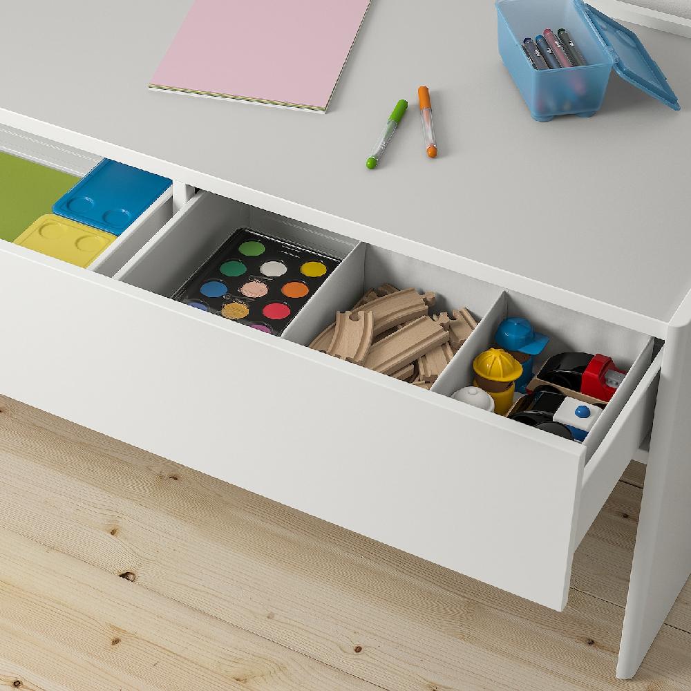 IKEA DUNDRA Spieltisch mit Stauraum weiß/grau Riesige Ersparnisse