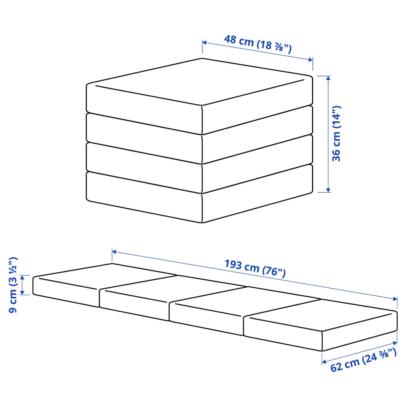 IKEA SLÄKT Sitzkissen/Matratze faltbar Wochenangebot
