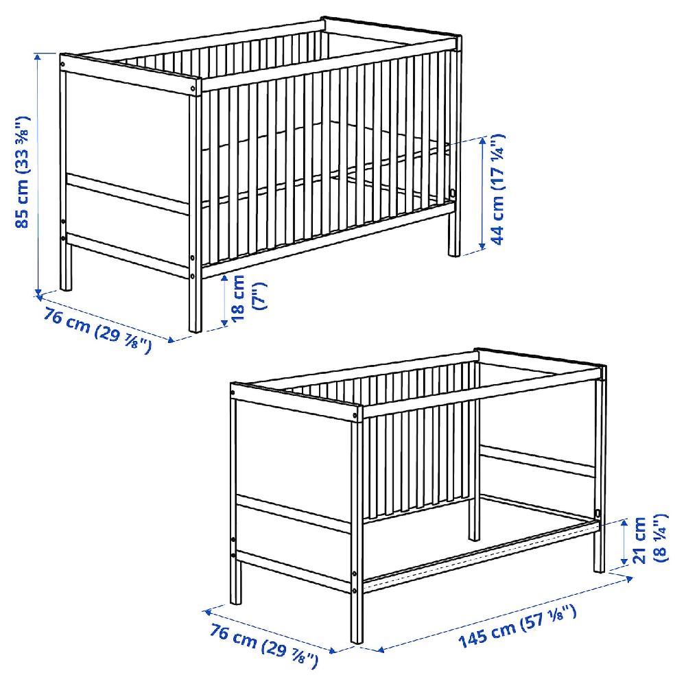 IKEA SUNDVIK Babybett weiß 70x140 cm Neueste Stile