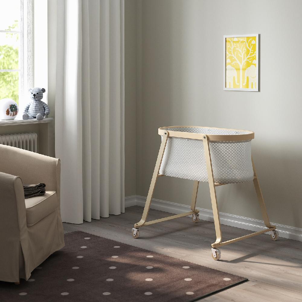 IKEA ÄLSKVÄRD Stubenwagen mit Matratze Birke 40x73 cm Zeitbegrenzte Promotion