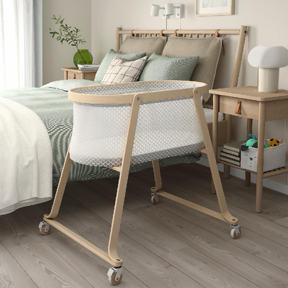 IKEA ÄLSKVÄRD Stubenwagen mit Matratze Birke 40x73 cm Zeitbegrenzte Promotion