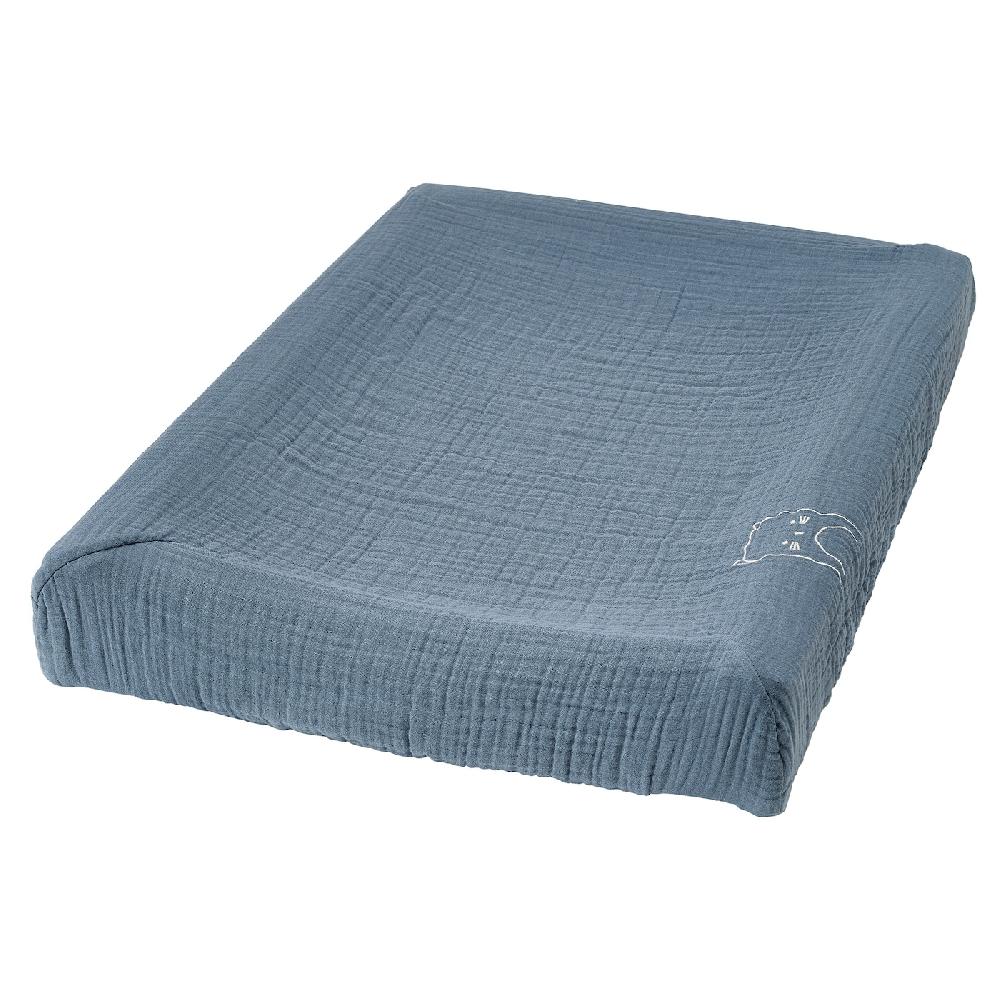 IKEA VÄDRA Bezug für Wickelunterlage beige/blau 48x74 cm Bis zu 50% Rabatt