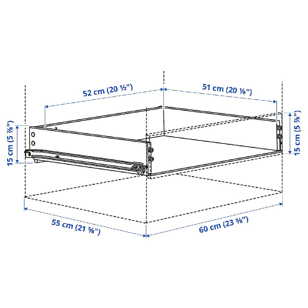 IKEA KONSTRUERA Schublade ohne Front weiß 15x60 cm Bis zu 55% Rabatt