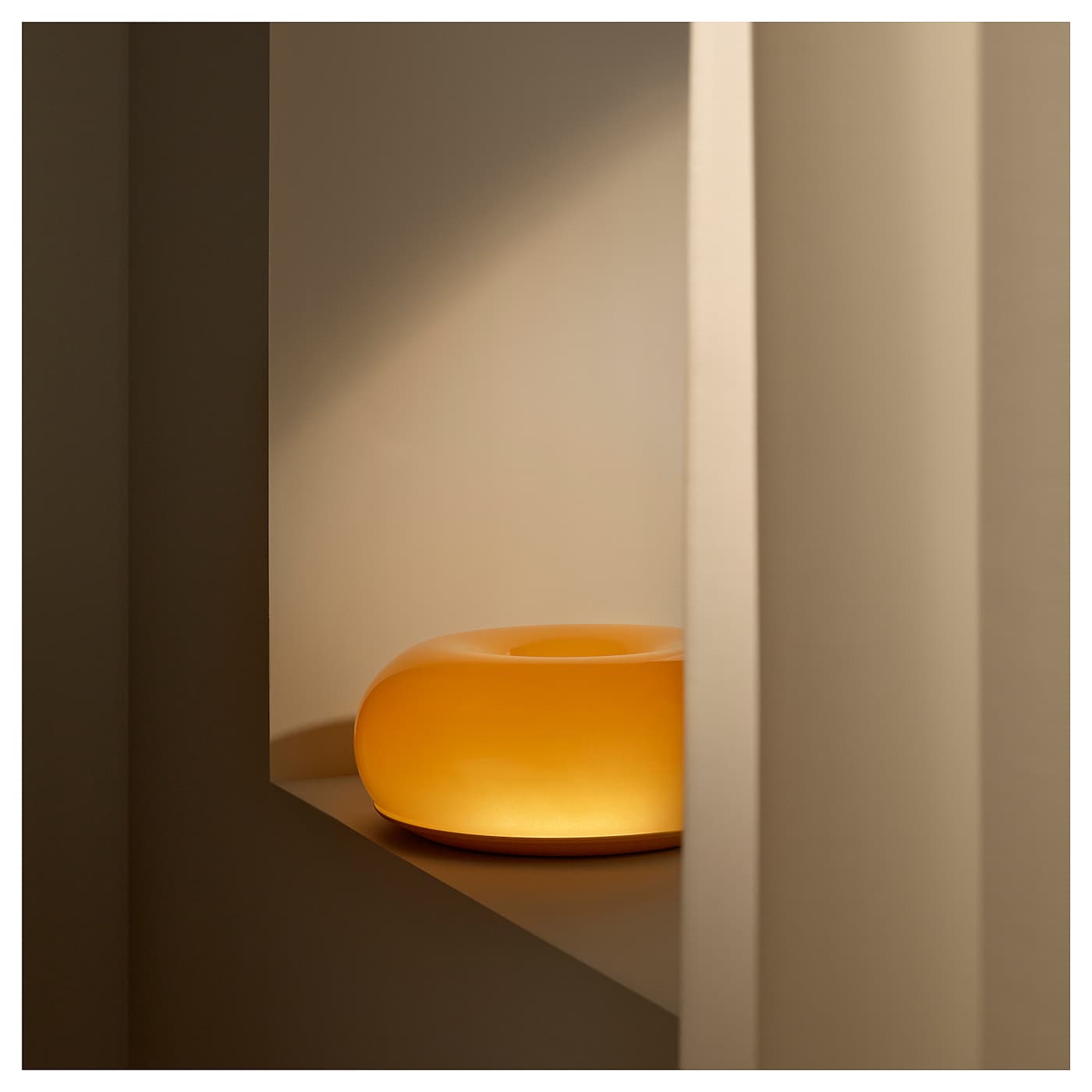 IKEA VARMBLIXT Tisch-/Wandleuchte LED orange Glas/rund 30 cm Discount Store für neue Produkte