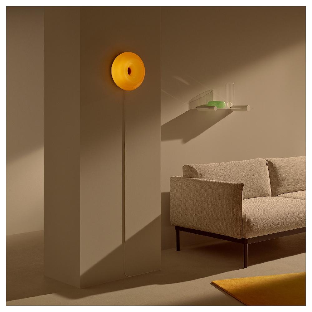 IKEA VARMBLIXT Tisch-/Wandleuchte LED orange Glas/rund 30 cm Discount Store für neue Produkte