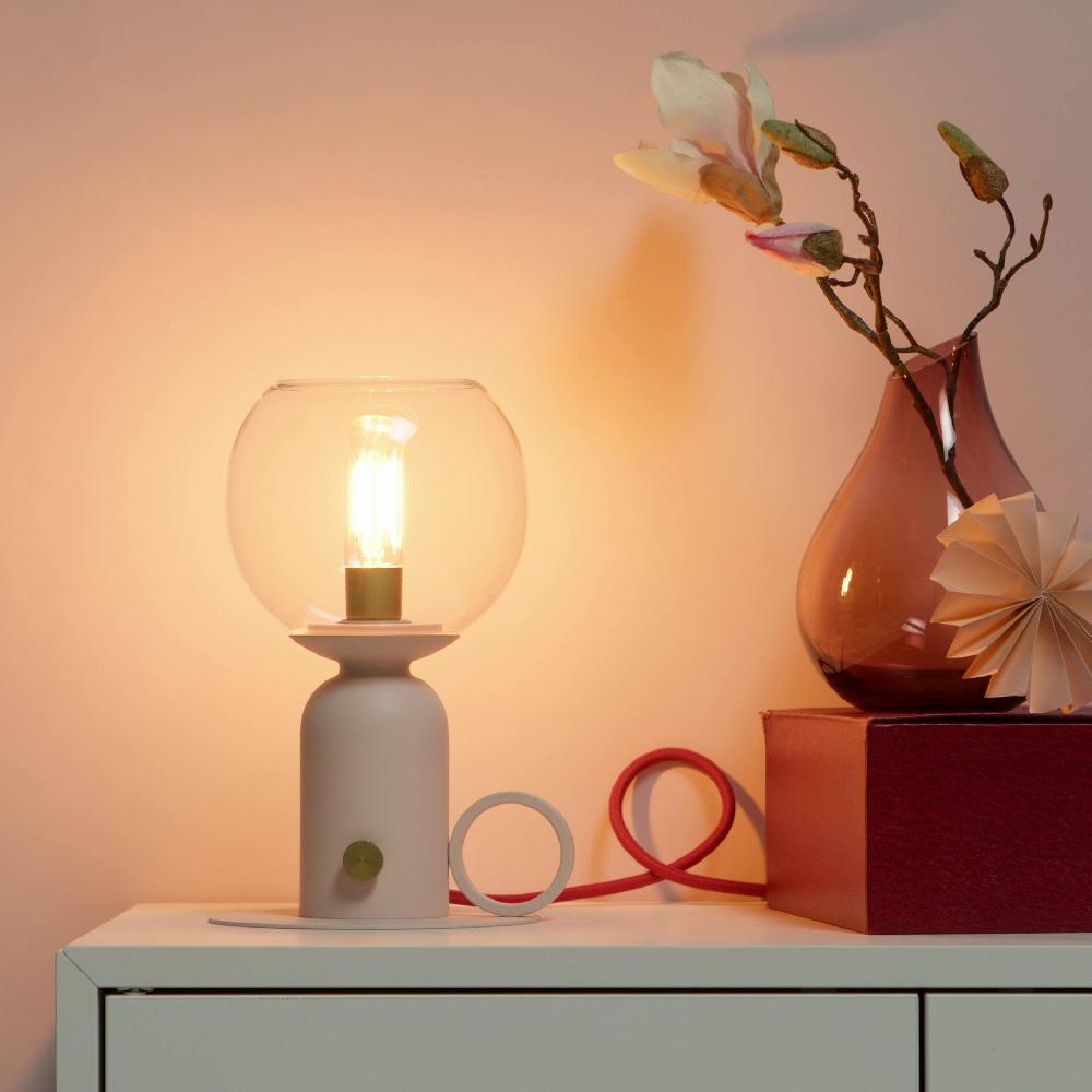 IKEA ÅSKMULLER Tischleuchte dimmbar hellrosa/rot 24 cm Riesige Rabatte