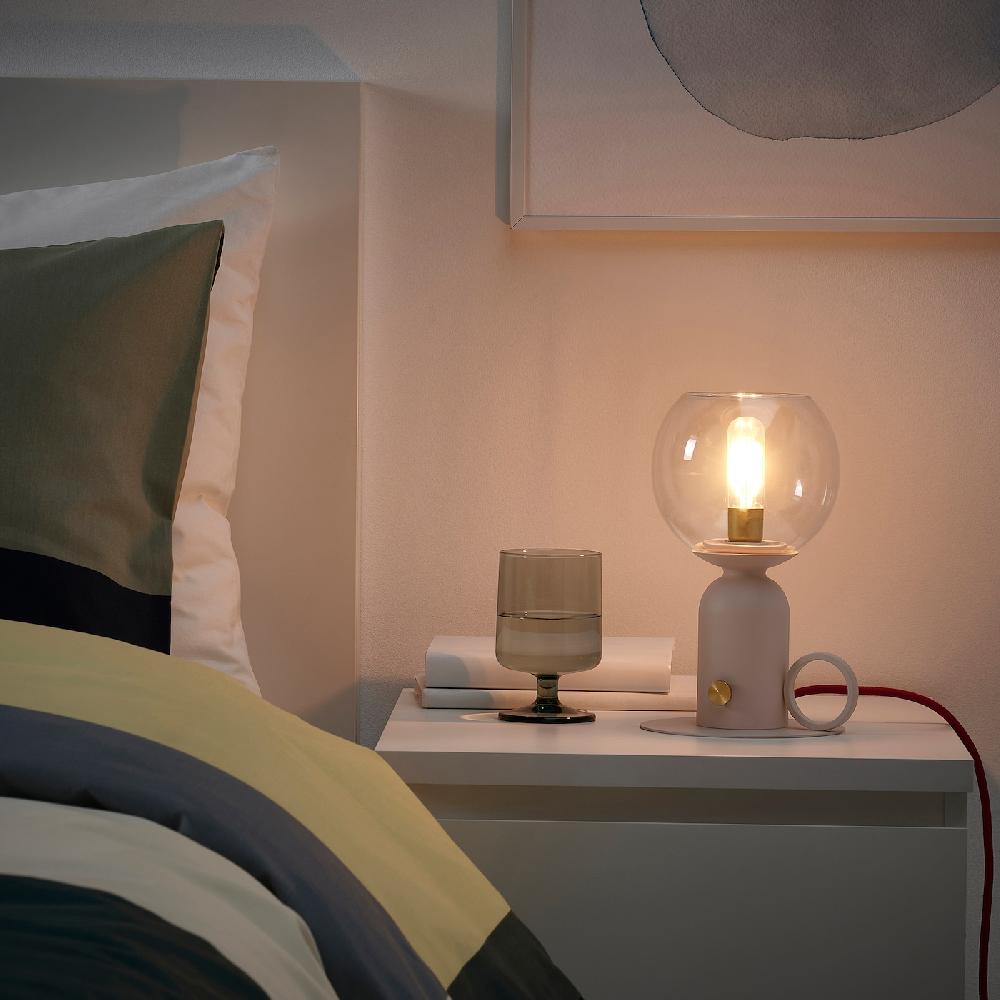 IKEA ÅSKMULLER Tischleuchte dimmbar hellrosa/rot 24 cm Riesige Rabatte